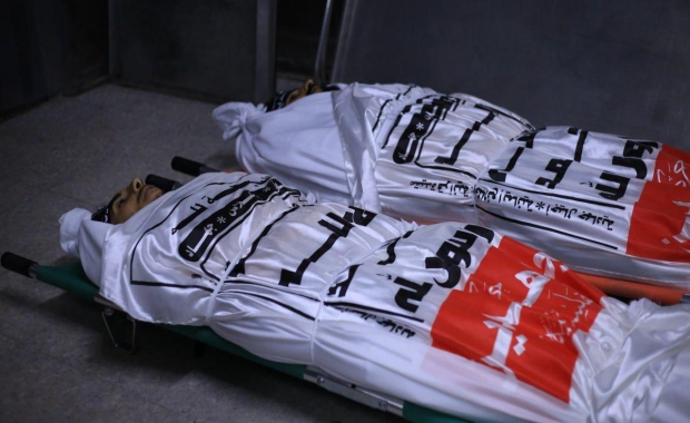 حركة المجاهدين تشيع جثامين شهيديها، محمد دادر وحسين دلول، في مدينة غزة.